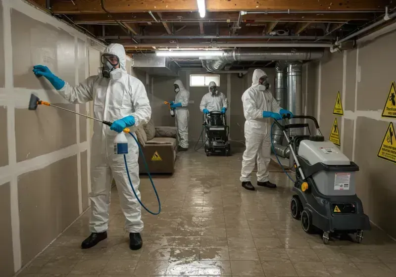 Basement Moisture Removal and Structural Drying process in Laurel Park, NC